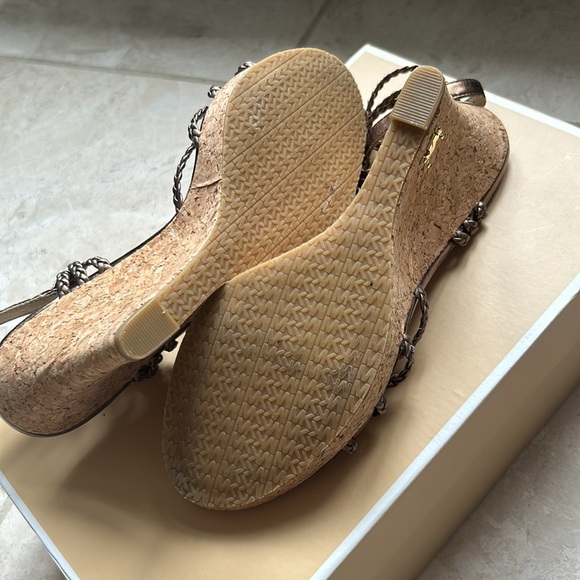 Michael Kors Palm Beach Wedge Sandal Bronze Size 8 - Picture 10 of 13